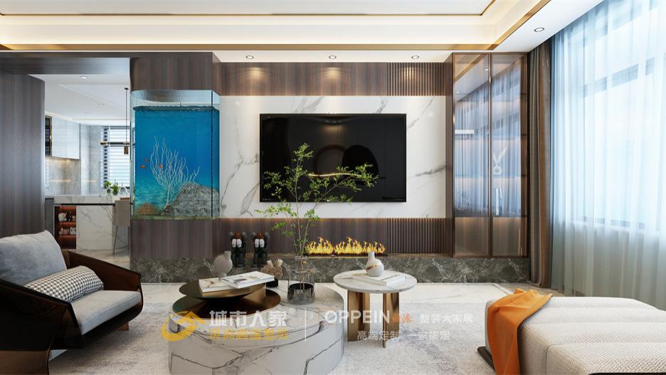 海尔国际产创城147㎡现代轻奢风格装修效果图展示