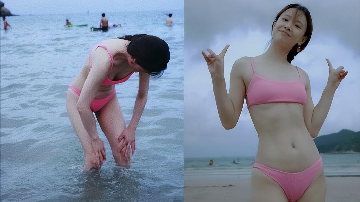 |李梦穿比基尼骑摩托，大秀S型身材，不料被肚腩抢镜