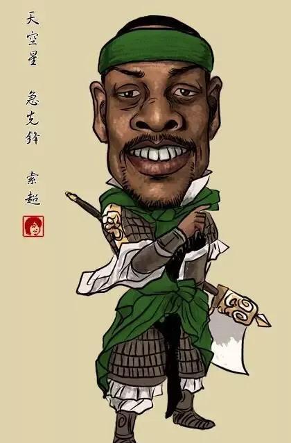 姚明|NBA球星水浒漫画版，姚明奥尼尔最好认，能认识二十位算我输