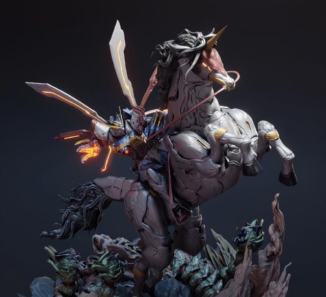 高达|恶魔高达、神高达插画,神高达黑化了吗?