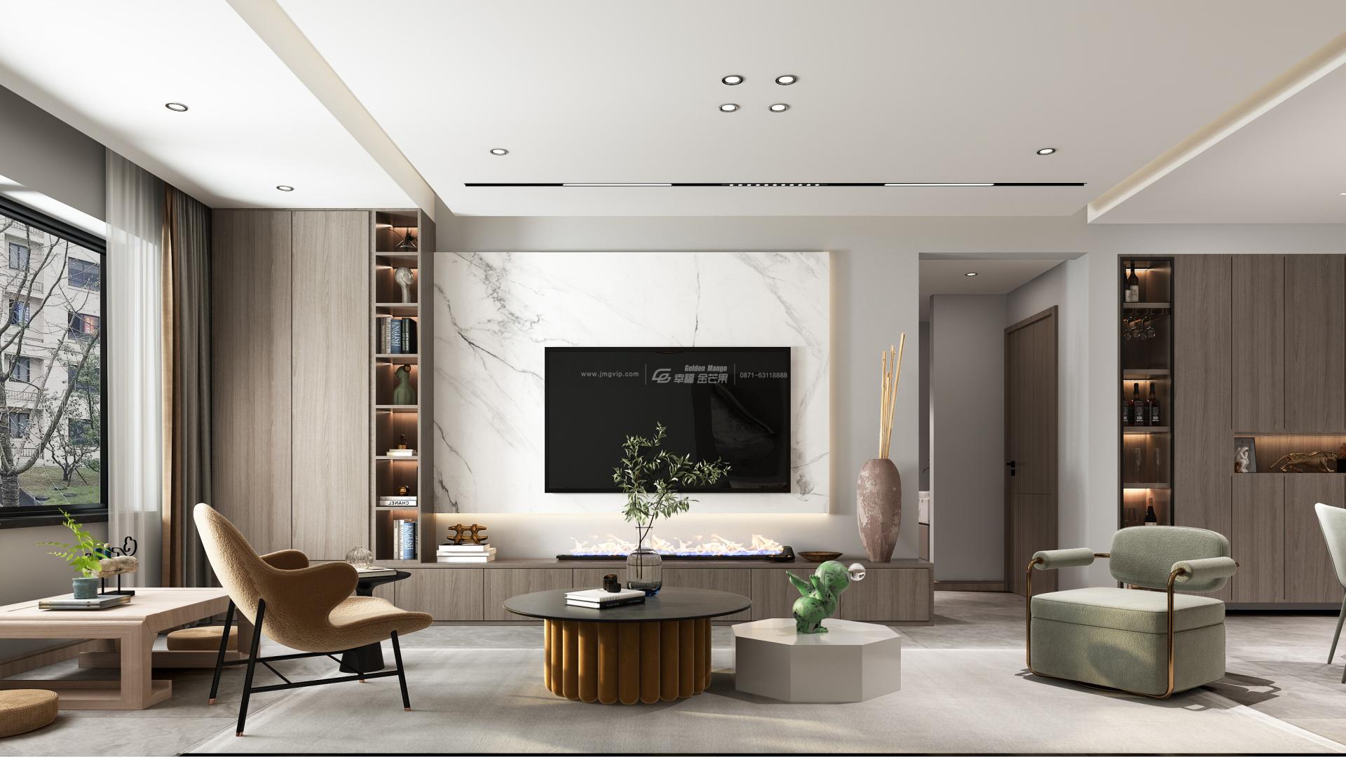 滇池名门127㎡现代风格：房间装成暖灰色，赞爆朋友圈