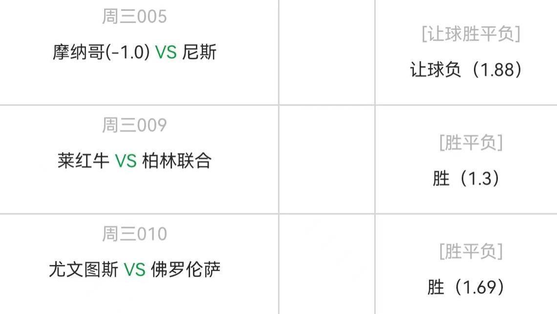 莱比锡|4.20周三精选高赔比赛：摩纳哥vs尼斯+莱比锡vs柏林联合