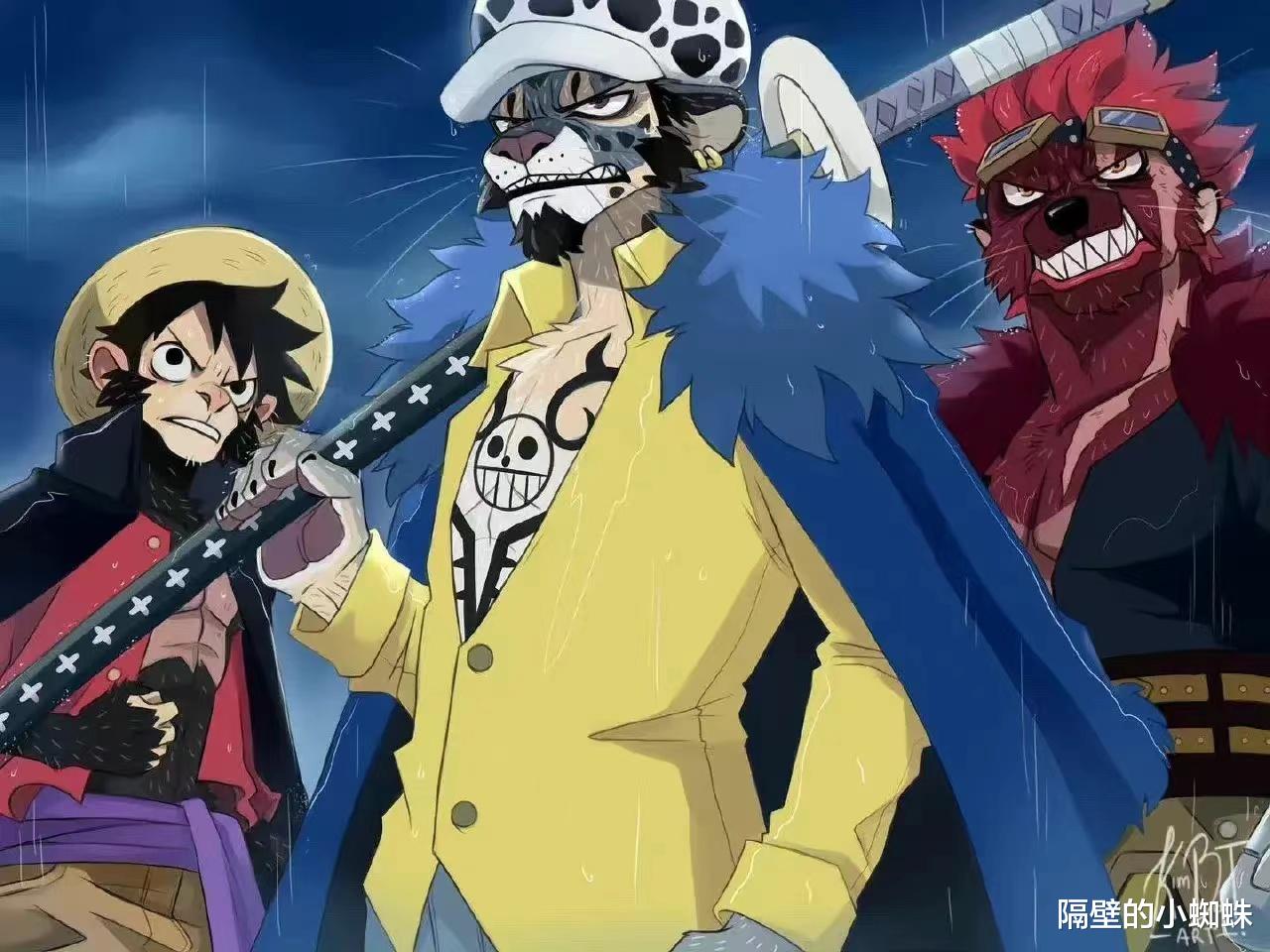 路飞|当《海贼王》人物“动物化”！路飞变成黑猴子，鹰眼气势十足