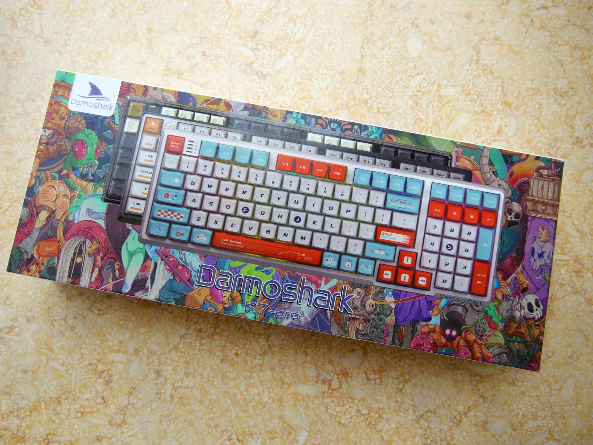 机械键盘|颜值即正义——达摩鲨K7 pro三模机械键盘赛车版