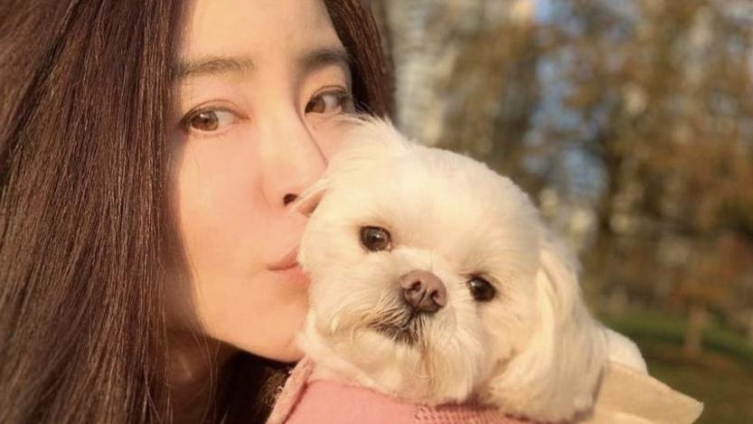 王祖贤|55岁王祖贤晒自拍过母亲节，亲吻宠物狗很温柔，无儿无女显孤独