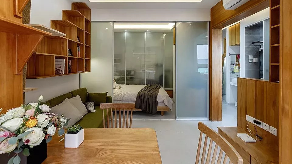 28㎡设计太神了，不仅有两室一厅，还能拥有独立衣帽间，学起来