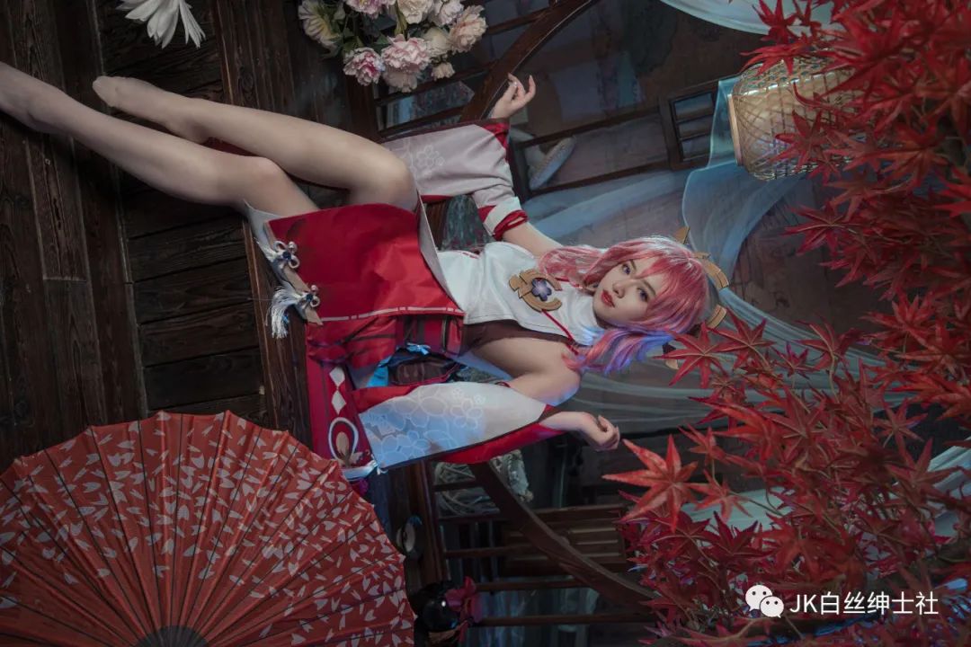 |cos:鸣神大社宫司八重神子cos正片@叶重华