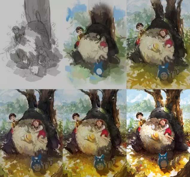 堡垒之夜|分享动画大师宫崎骏作品的一些同人图，有千寻、龙猫以及琪琪等等