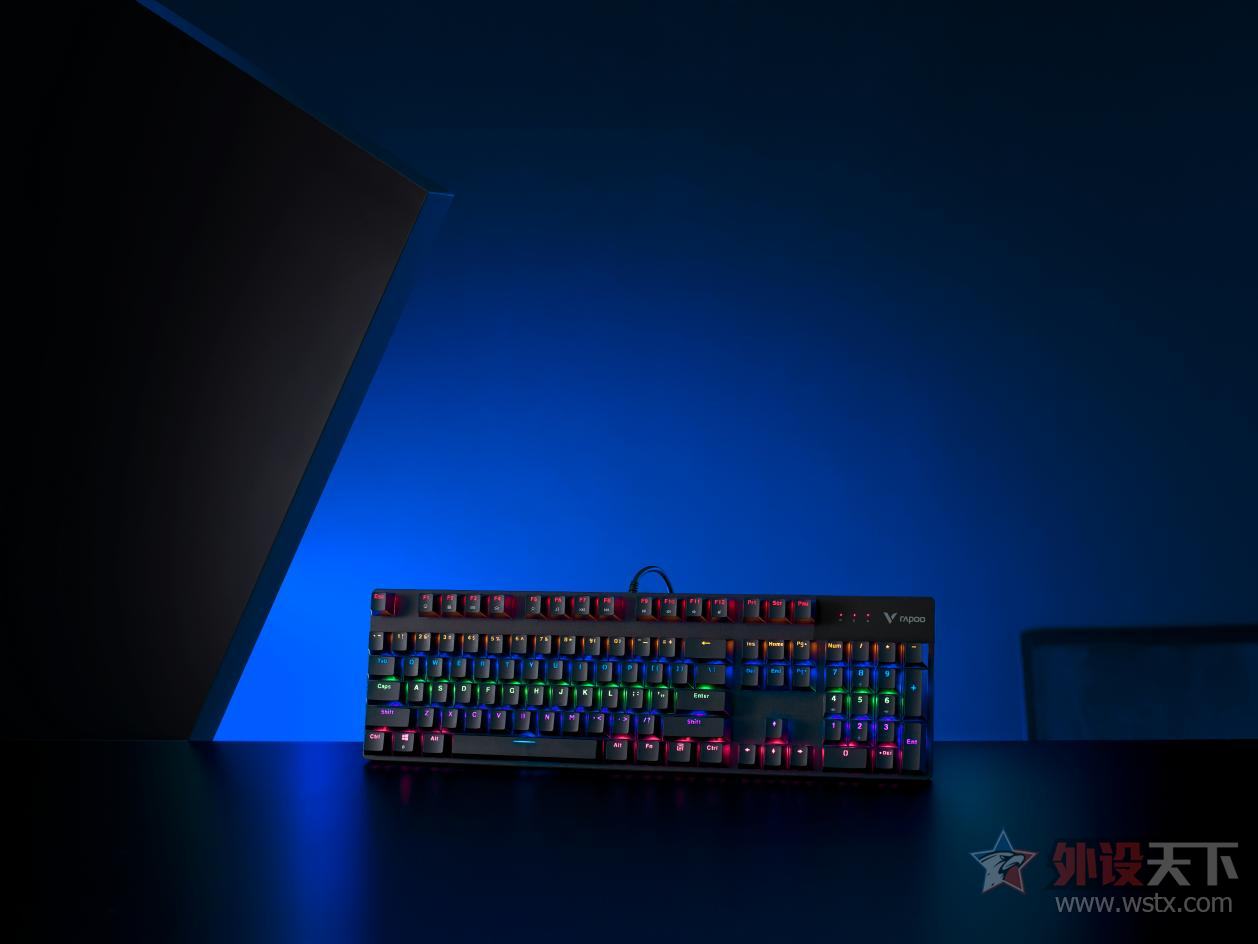 耳机|氛围打造,雷柏V500C混彩背光游戏机械键盘上市