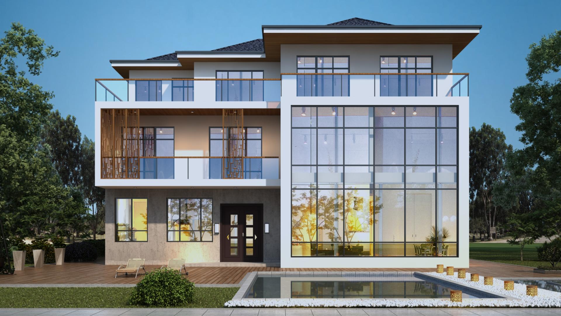 大面积落地窗总能令空间显得宽敞大气