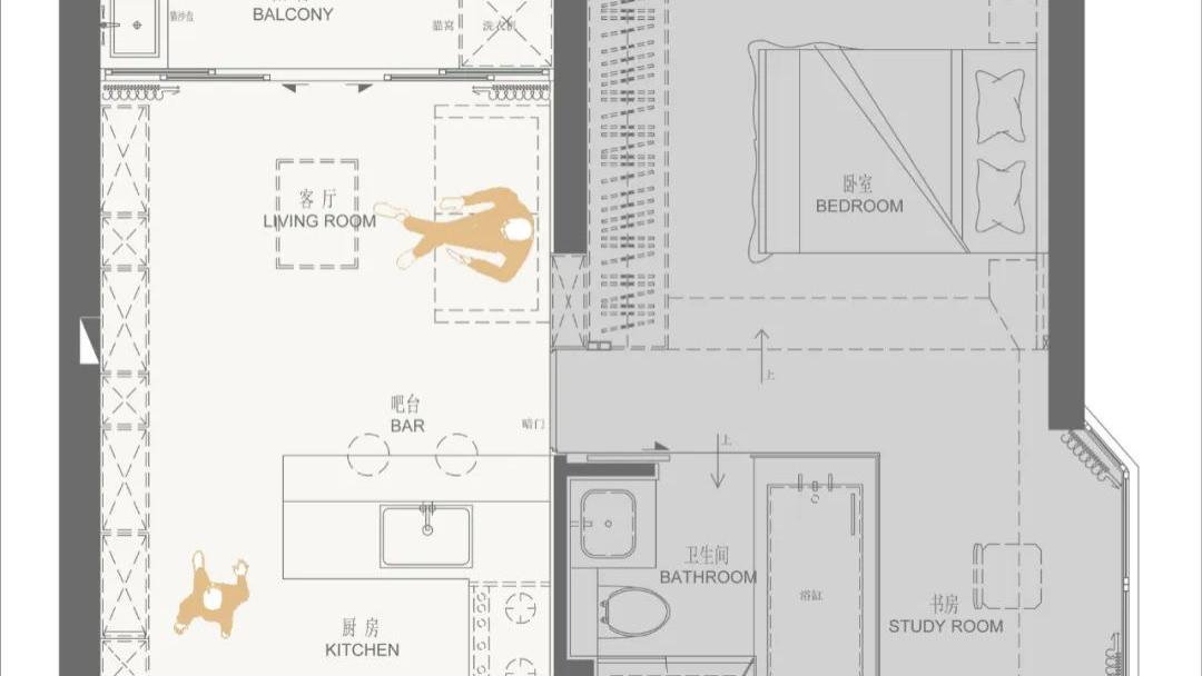 49㎡小户型改造，小巧精致还能满足大量收纳需求，极致空间操作