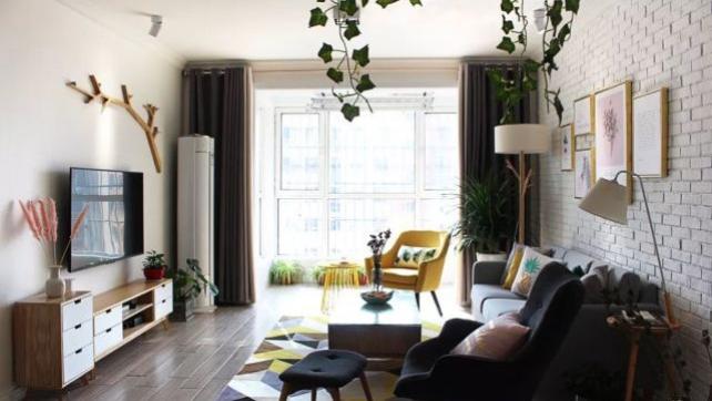 110㎡简约北欧，黑色花纹地砖的卫生间，充满了现代时尚的质感