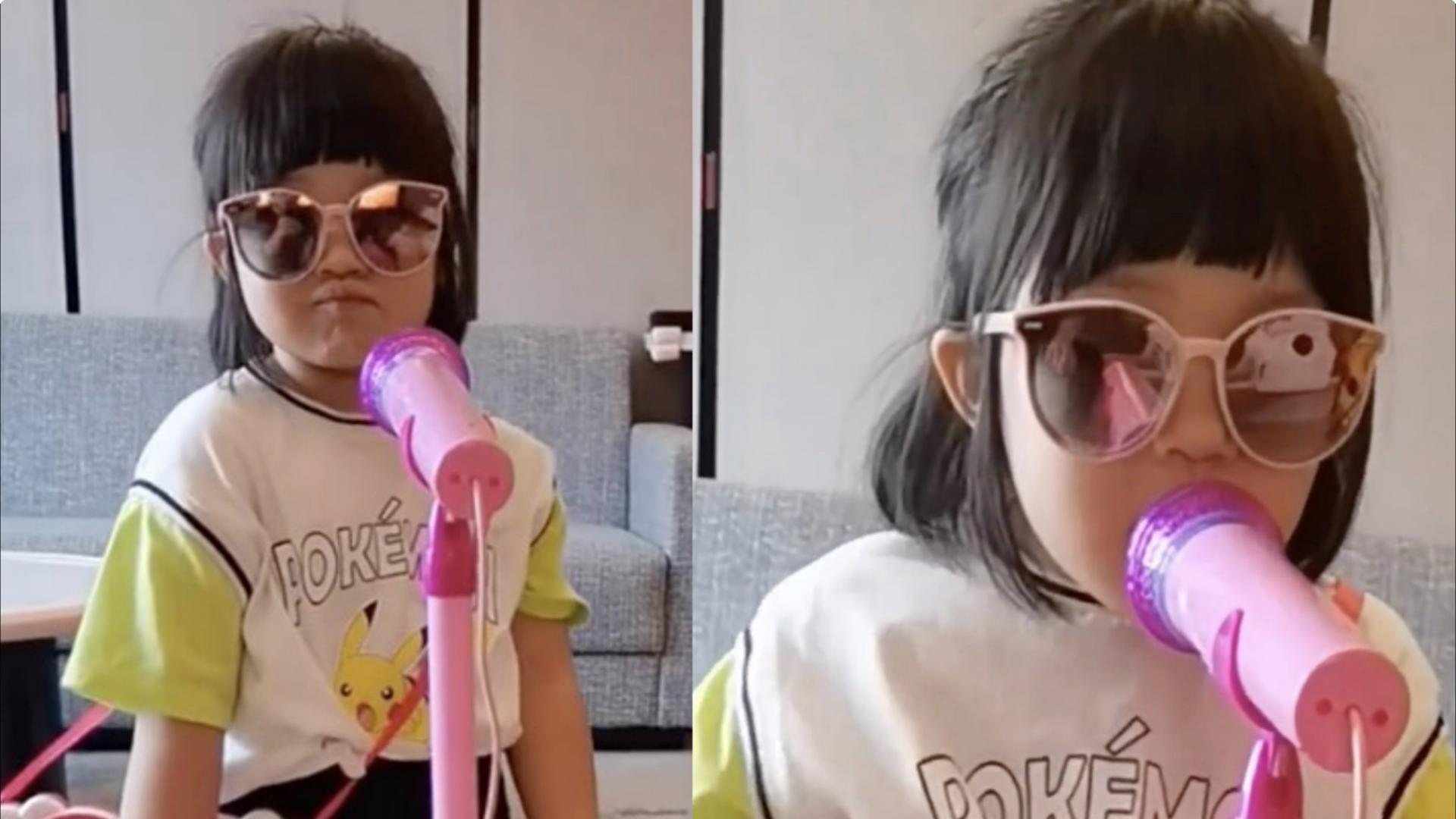 王祖蓝|王祖蓝晒女儿弹唱视频，想送她进乐队，3岁Gabby摇滚范儿十足