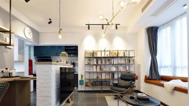 67平简约风一居室加一个开放式书房，这样的家更浪漫