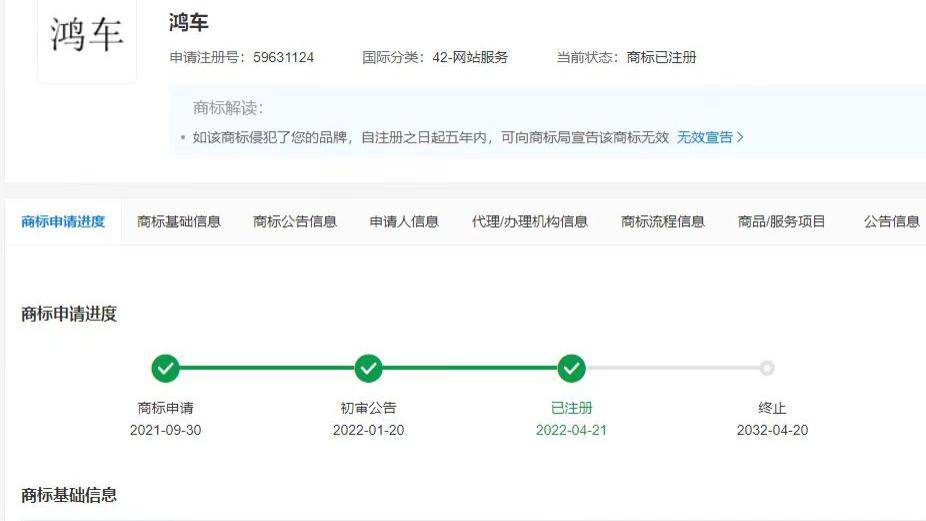 宏碁|华为“鸿车”商标获批：真的不是为了造车