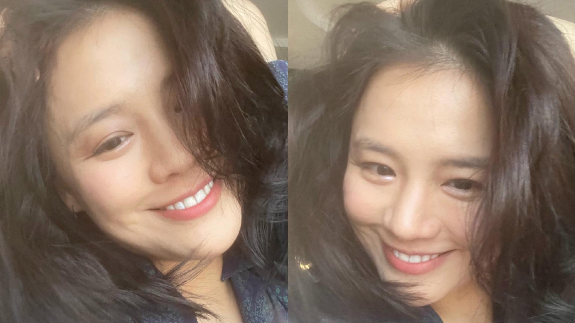 马思纯|马思存久违晒自拍，脸颊瘦削尖下巴抢镜，和狗仔队抓拍形象区别大