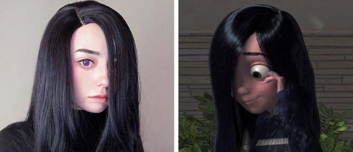 女孩|素人网友变身电影动画主角简直双胞胎,女孩复制黑寡妇神韵超性感