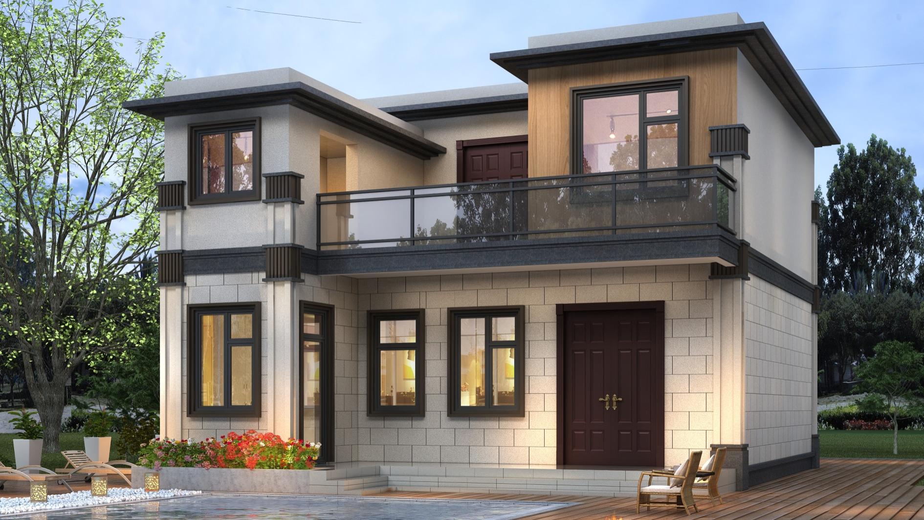 现代风住宅占地100方，满足一家三口居住