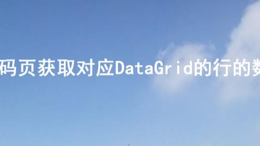 |代码页获取对应DataGrid的行的数据