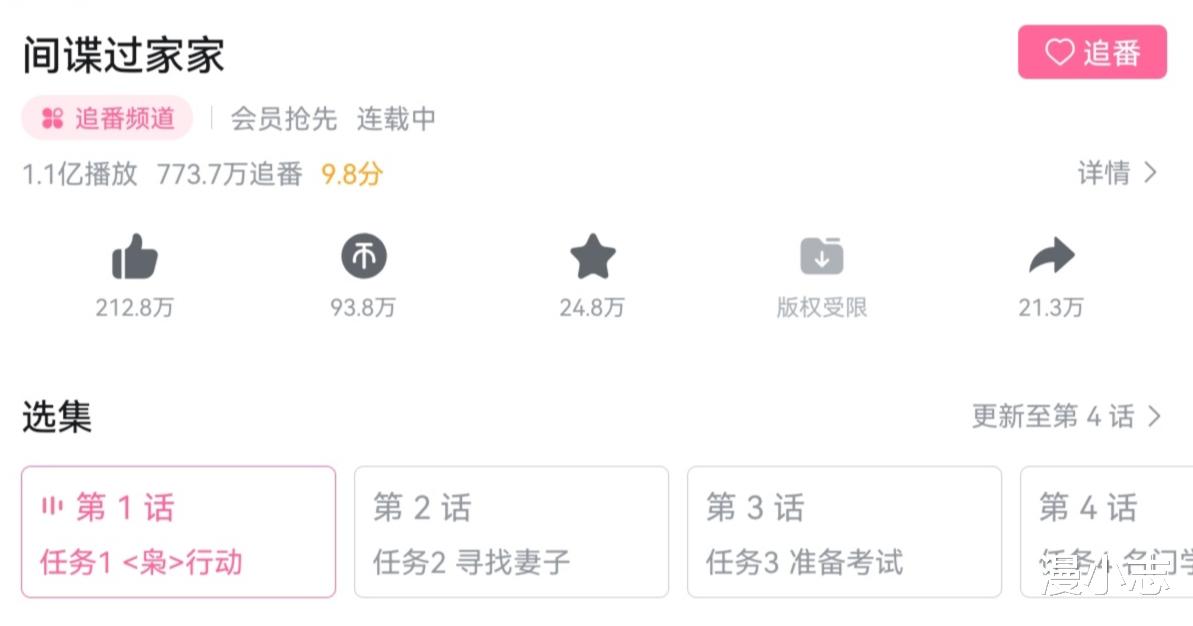 间谍过家家|播放量破亿最快日漫!《间谍过家家》四集破亿,其实并不意外