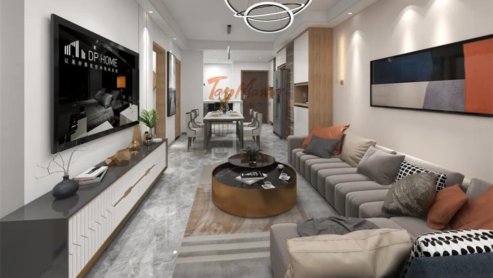 【鲁班装饰】金泰国际105㎡现代轻奢，艺术生活家