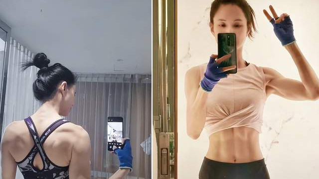 李若彤|55岁李若彤晒素颜健身照！穿低胸背心秀腹肌，运动暴汗头发全湿透