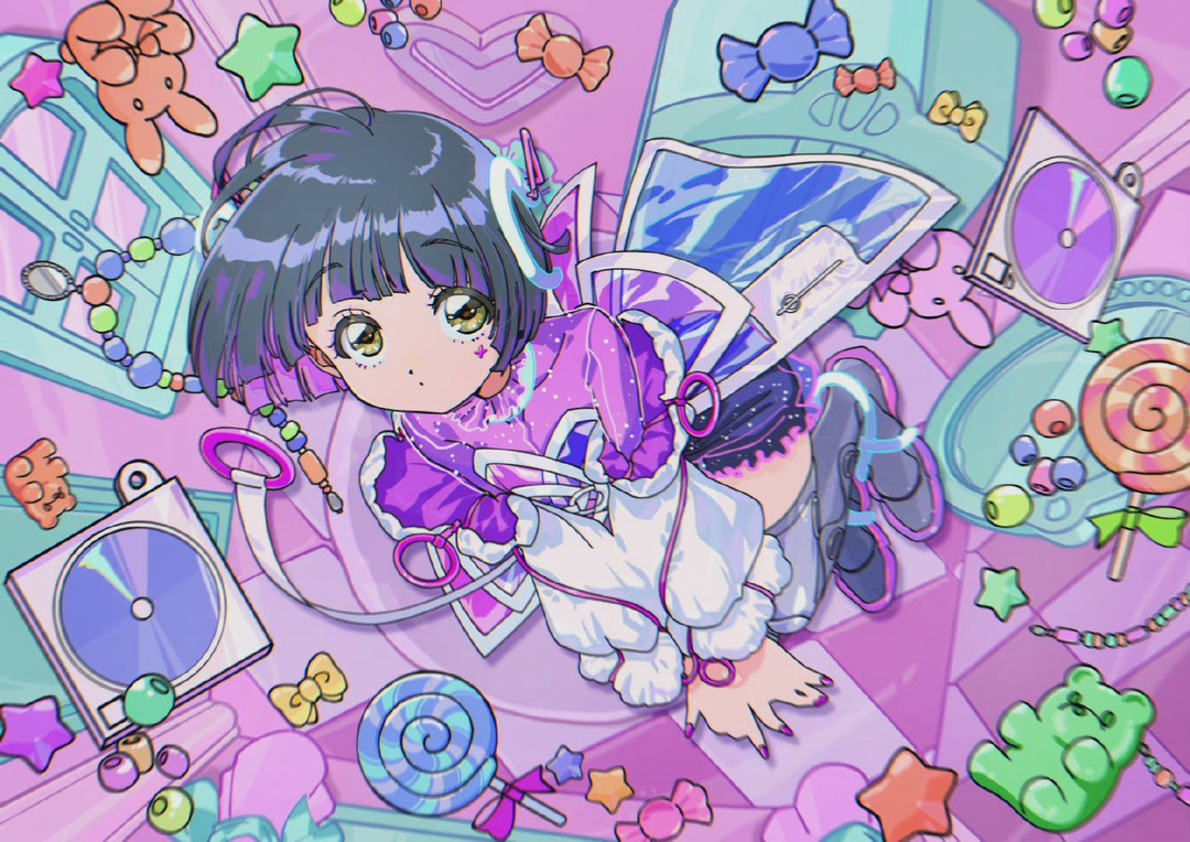 |很有年代感的动漫少女插画，大眼睛看起来就炯炯有神