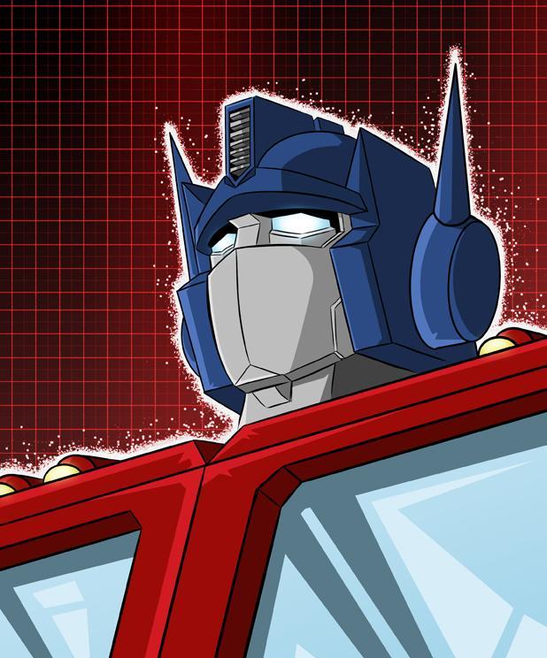 经典|变形金刚G1动画经典角色胸像插画，擎天柱有两张