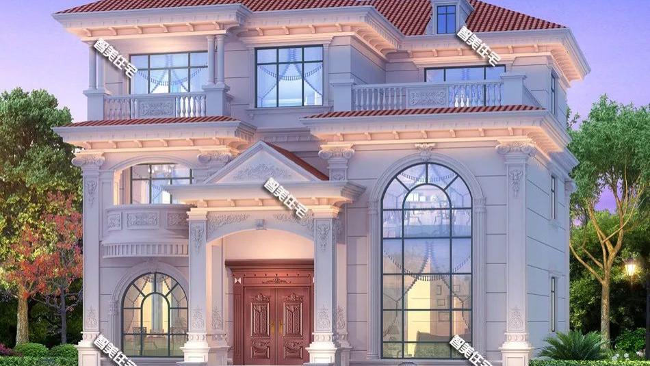 这栋豪宅真漂亮，室内不仅有堂屋，还有挑空客厅与旋转楼梯