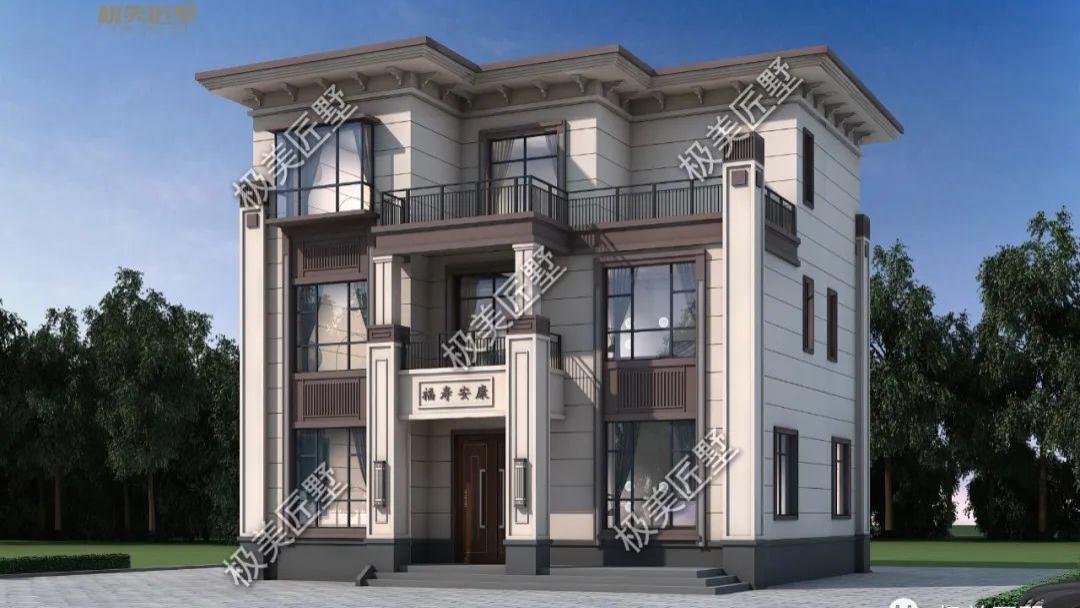 农村建房，看看这款三层平顶中式设计，造价低品质佳