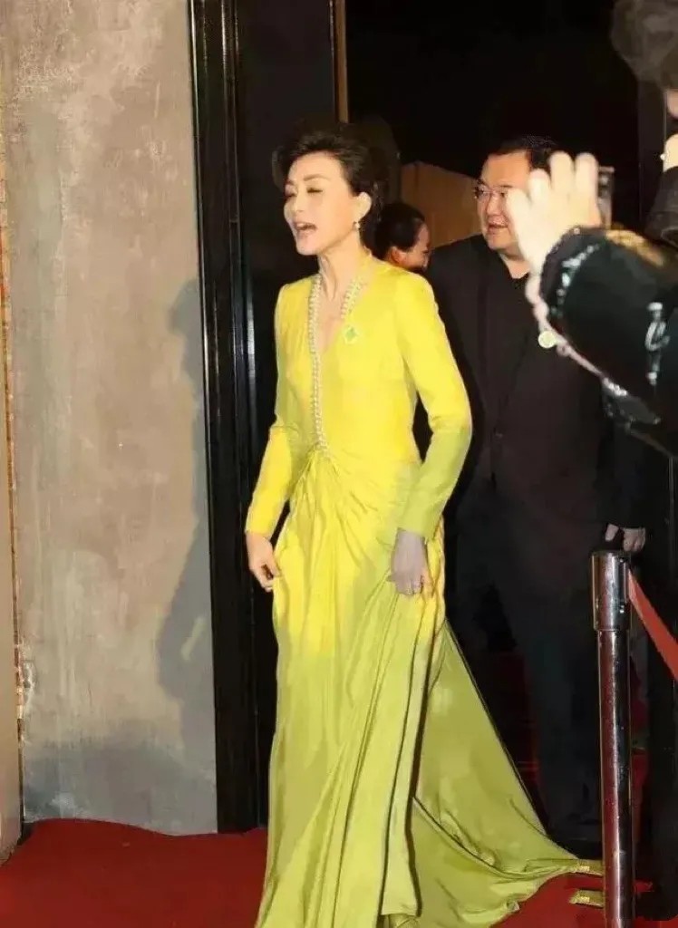 杨澜53岁还这么有气质！穿黄色礼裙高贵优雅，被老公宠成公主(图7)