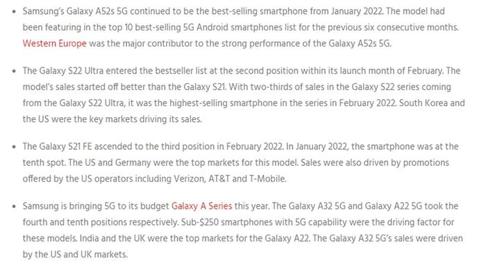 5G|2月全球5G安卓手机销量Top10公布 四个国产品牌五机上榜最高第五