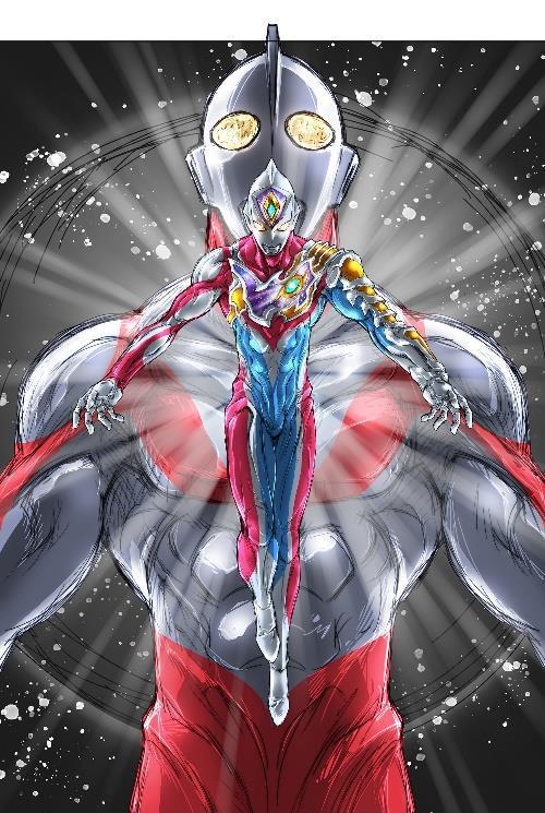 画师|奥特曼画师后藤正行手绘初代与戴卡充满肌肉质感的光之巨人