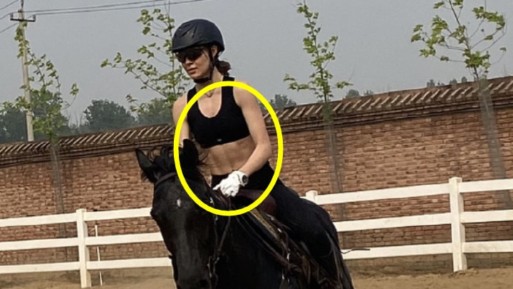 国际米兰|玩嗨了！谷爱凌晒骑马照，8块腹肌尽显，大秀完美身材，又美又飒