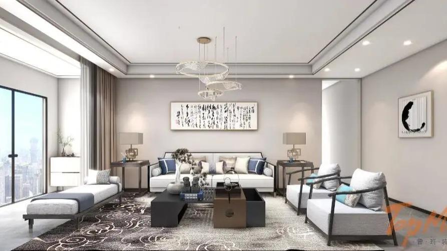 【鲁班装饰】华夏四季390㎡新中式风格，月出石镜间，松鸣风琴里