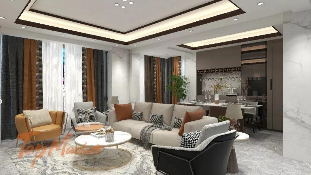 【鲁班装饰】翡翠花园168㎡轻奢混搭风格，当喜欢和合适撞个满怀。