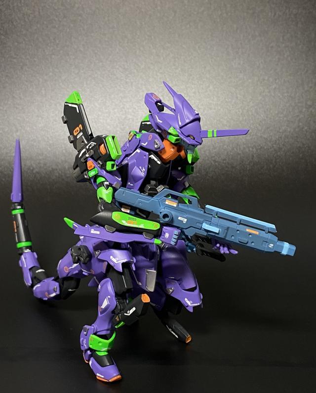 模型|达纳金加胶板自制改造,初号机样式哥斯拉模型