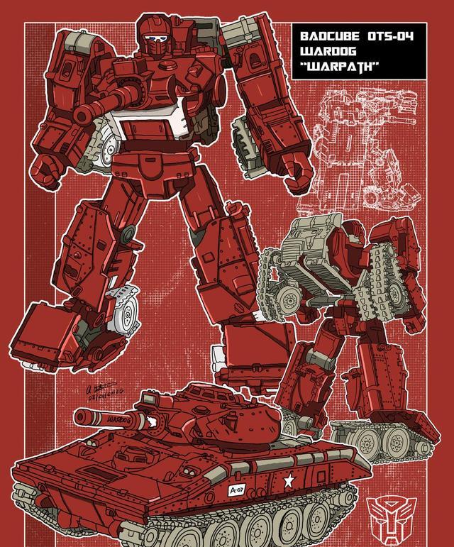 |变形金刚G1动画角色插画，线稿部分更帅气