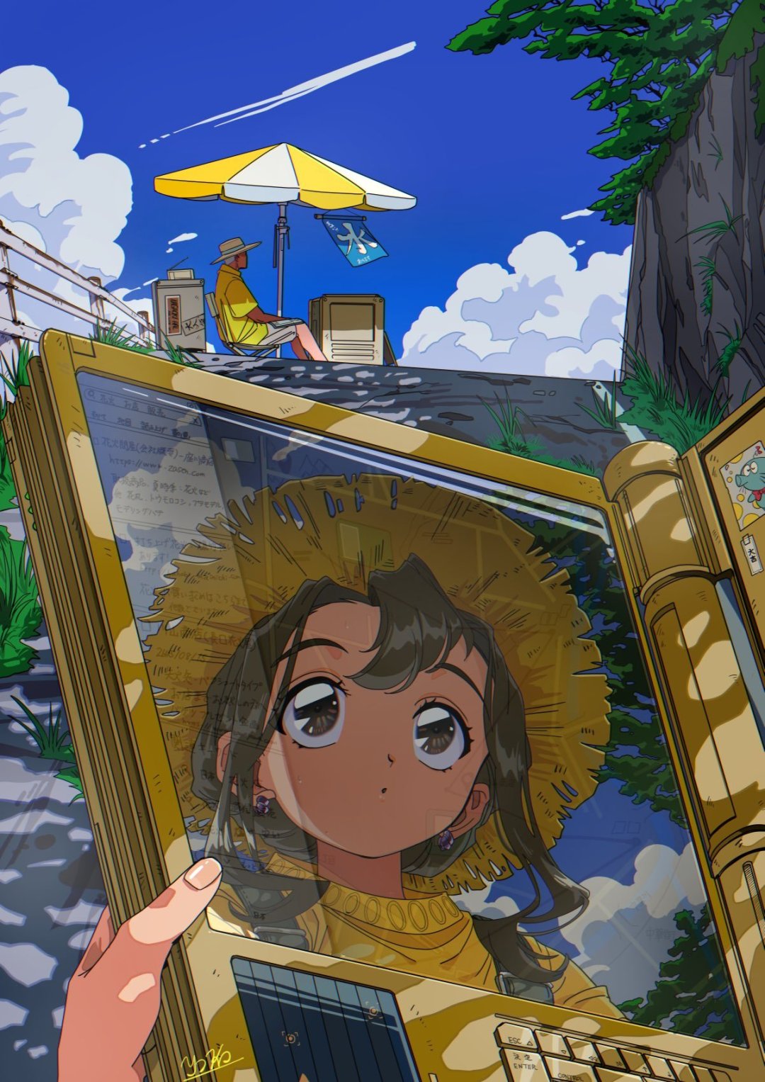 |很有年代感的动漫少女插画，大眼睛看起来就炯炯有神