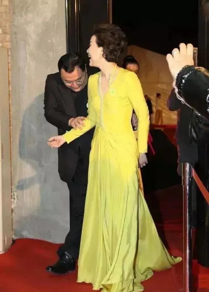 杨澜53岁还这么有气质！穿黄色礼裙高贵优雅，被老公宠成公主(图6)