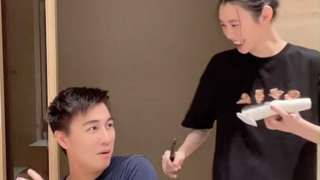 柳岩|奚梦瑶在家为老公理发，何猷君不停躲闪，夫妻互动画风欢乐