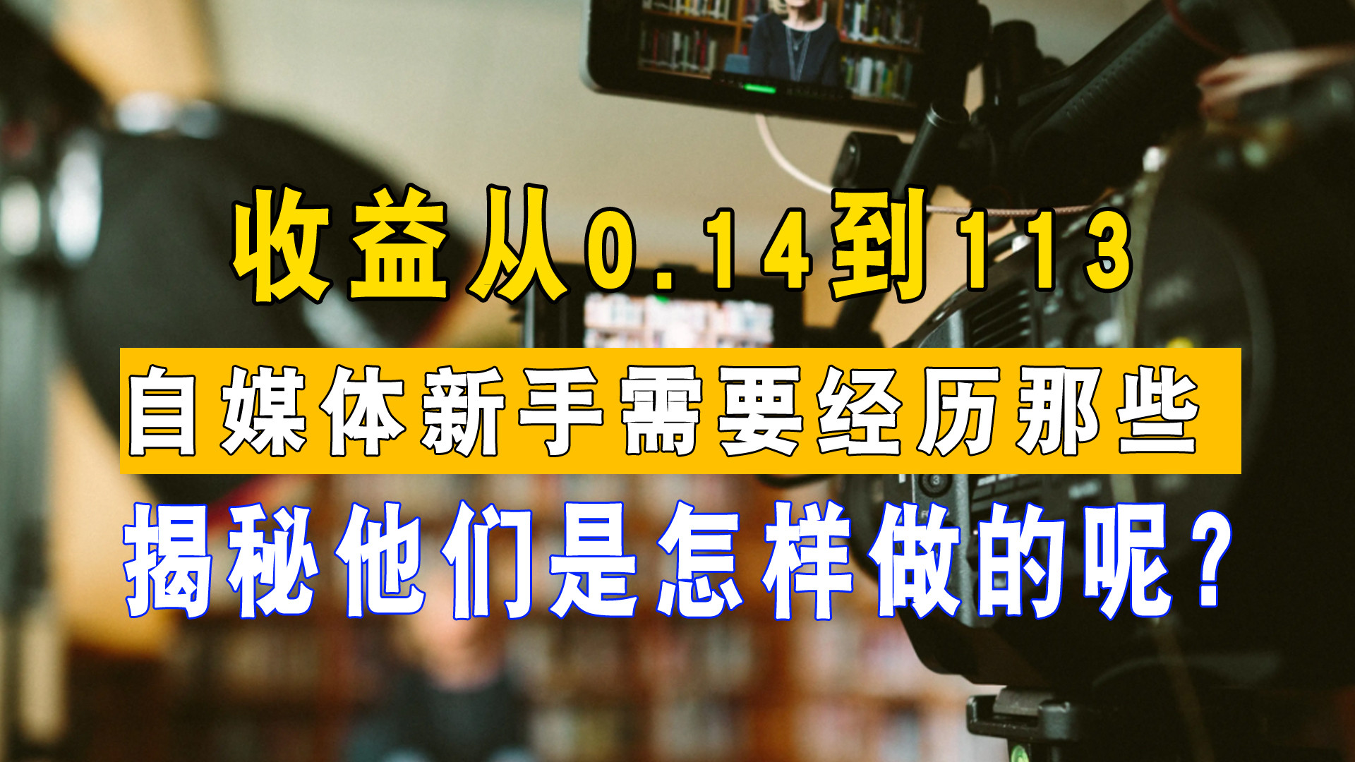 收益从0.14到113，自媒体新手需要经历那些，揭秘他们是怎样做的呢？