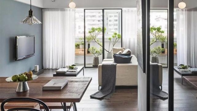 93㎡现代简约，阳台的清新，透过玻璃充满了全屋！