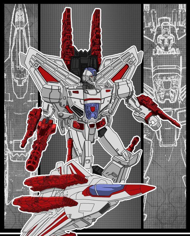 |变形金刚G1动画角色插画，线稿部分更帅气