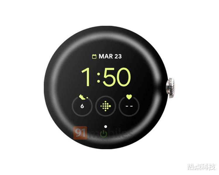 |谷歌Pixel Watch渲染图曝光:无边框圆形表盘+物理表冠