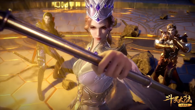 比比东|斗罗:比比东切换暗金套装后,放大肩甲部分,原来是两个大蜘蛛