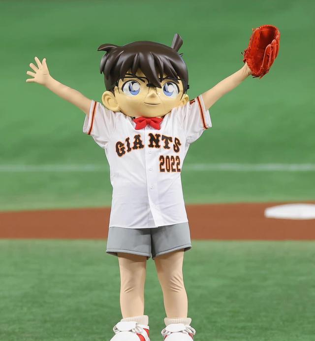 名侦探柯南|名侦探柯南:青山刚昌最新签绘公开,柯南现身职业棒球联赛开幕式