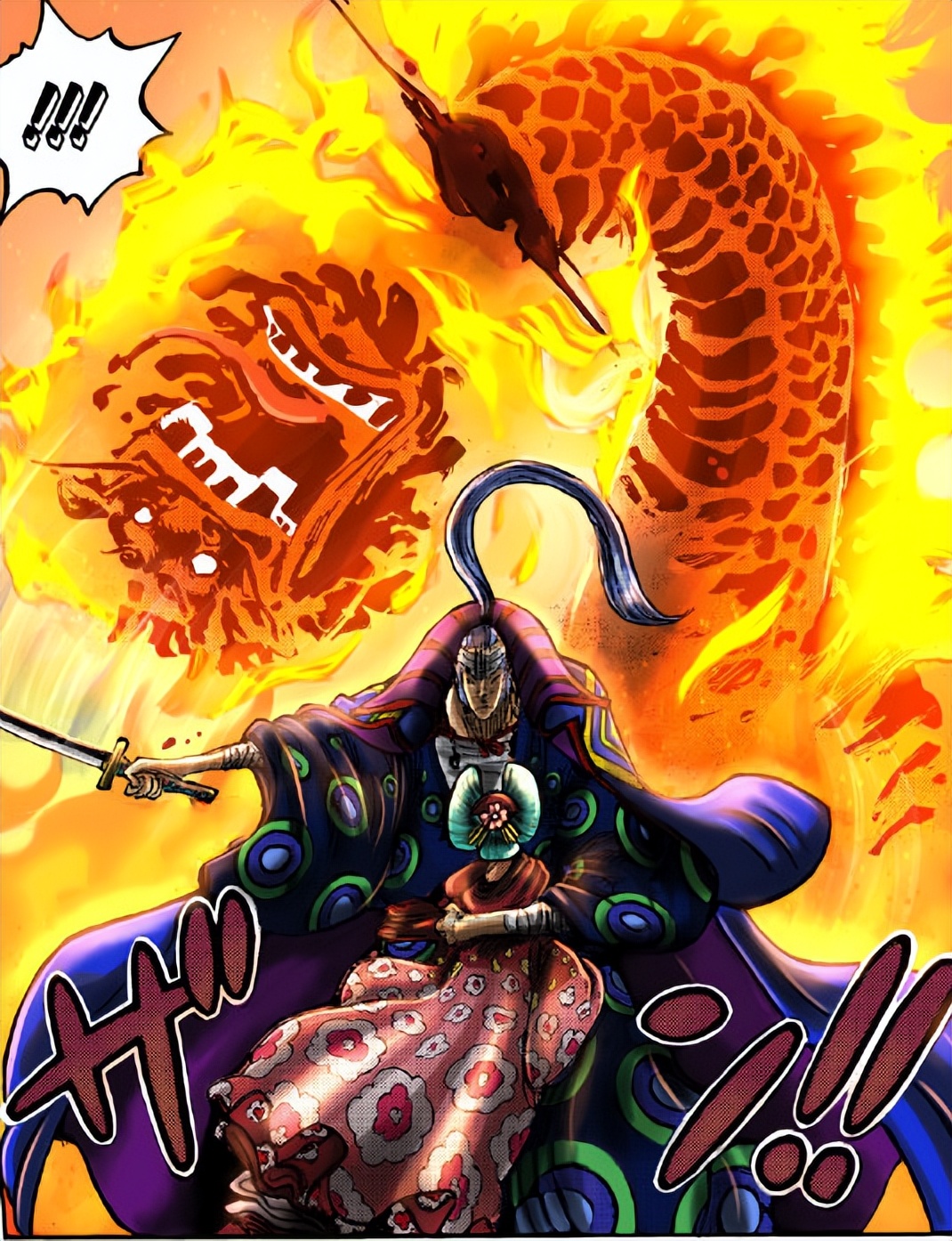 |海贼王1048话:黑炭大蛇败在传次郎刀下,他的幻兽果实下落成谜