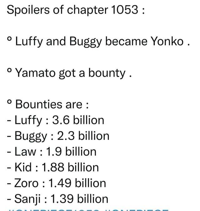 巴基|海贼王1053话：路飞悬赏36亿，巴基23亿一跃成为新的四皇，罗苦笑