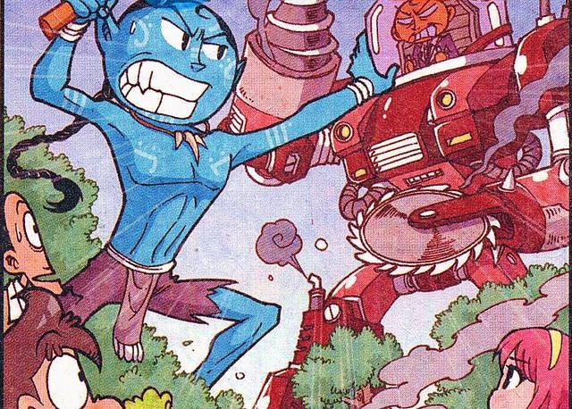 漫画|奋豆“蓝皮超人”VS“机甲狂魔”，奋爹：为了女人，爹都不认了？